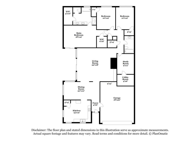 2,320/Mo, 11822 Brook Meadows Ln Meadows Place, TX 77477 Floor Plan View