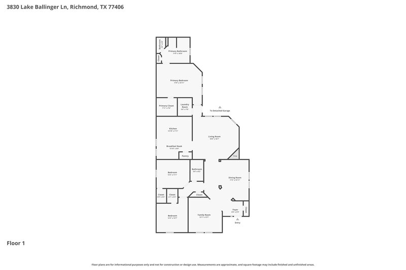 2,355/Mo, 3830 Lake Ballinger Ln Richmond, TX 77406 Floorplan View