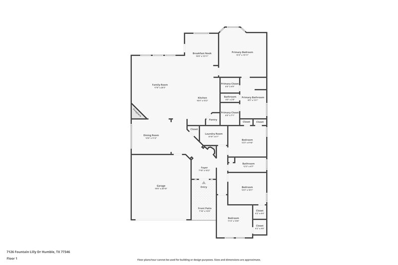 2,290/Mo, 7126 Fountain Lilly Dr Humble, TX 77346 Floor Plan View