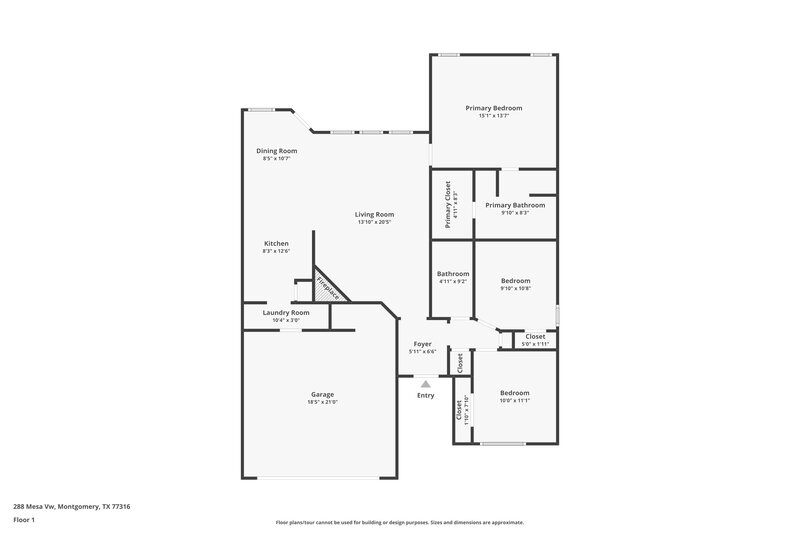 1,850/Mo, 288 Mesa Vw Montgomery, TX 77316 Floor Plan View