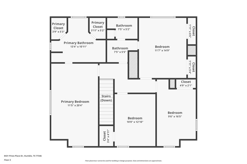 1,865/Mo, 8431 Pines Place Dr Humble, TX 77346 Floor Plan View 2