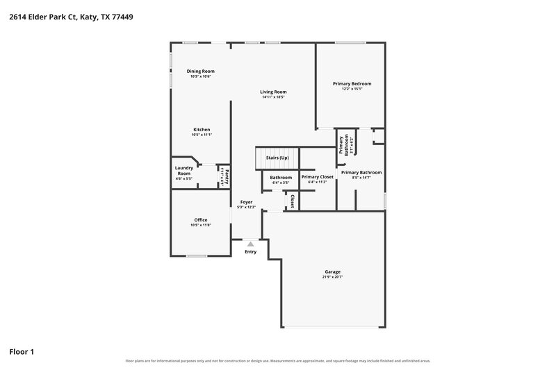 2,210/Mo, 2614 Elder Park Ct Katy, TX 77449 Floor Plan View