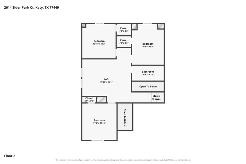 2,210/Mo, 2614 Elder Park Ct Katy, TX 77449 Floor Plan View 2