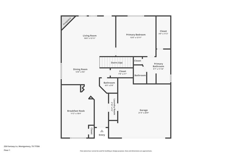 1,825/Mo, 226 Fantasy Ln Montgomery, TX 77356 Floor Plan View 2