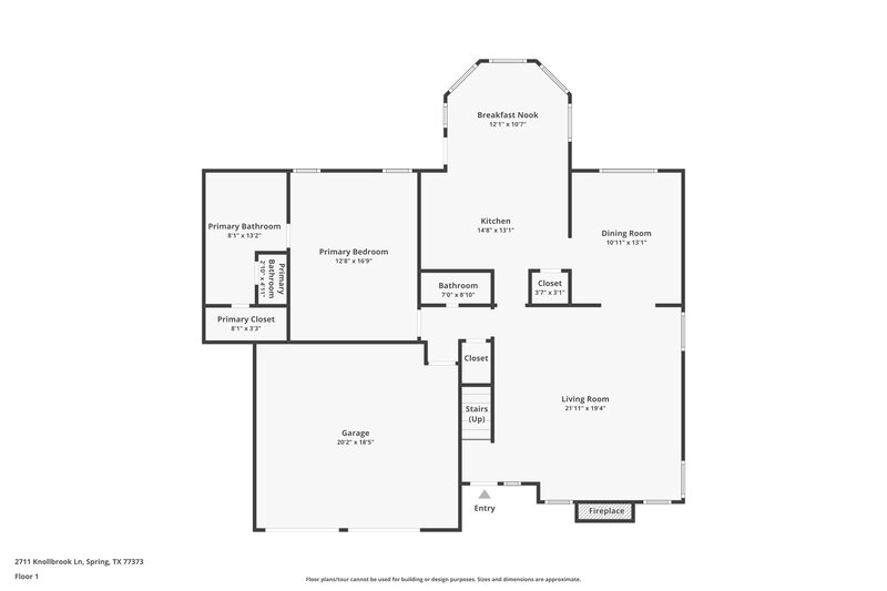 1,870/Mo, 2711 Knollbrook Ln Spring, TX 77373 Floor Plan View