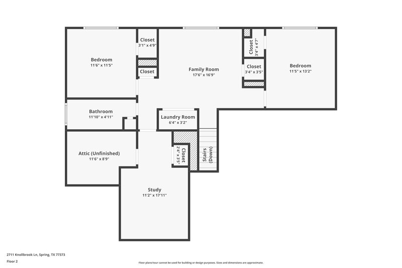 1,870/Mo, 2711 Knollbrook Ln Spring, TX 77373 Floor Plan View 2