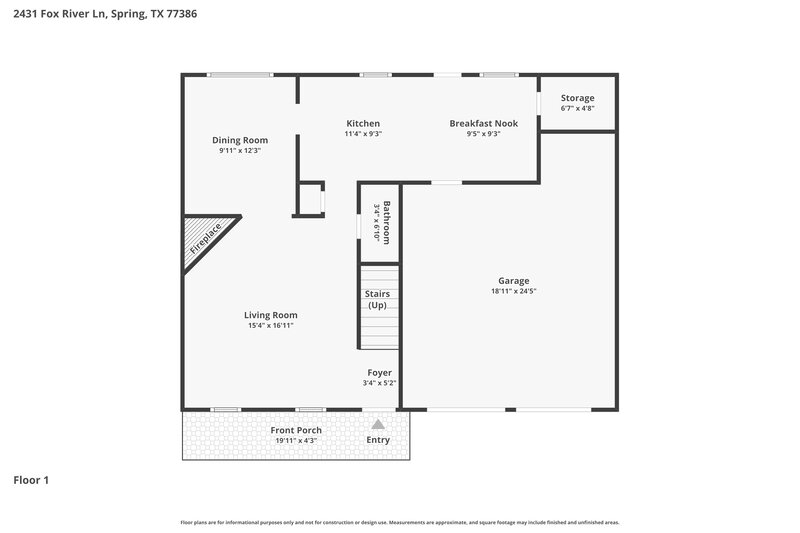 2,040/Mo, 2431 Fox River Ln Spring, TX 77386 Floor Plan View