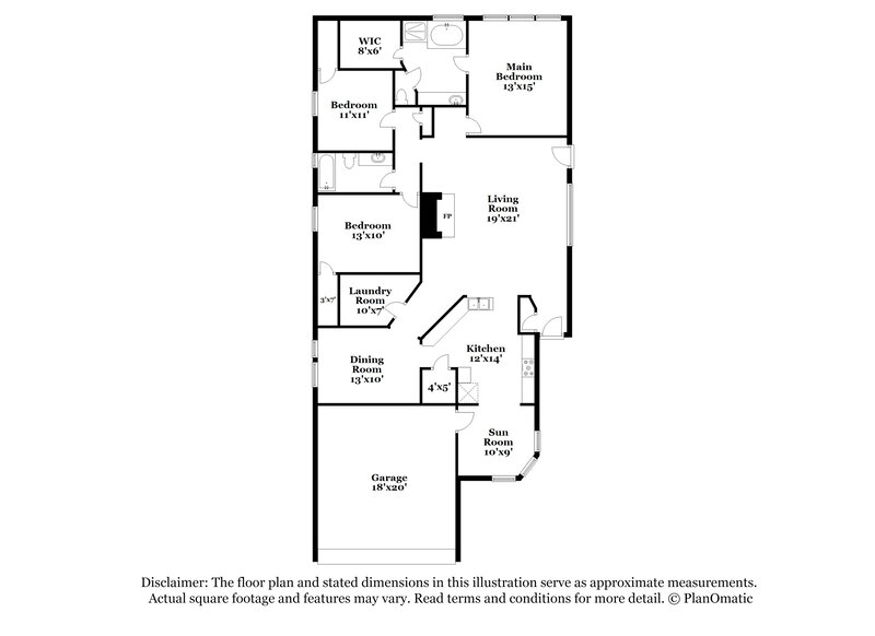 1,970/Mo, 5202 El Tigre Ln Baytown, TX 77521 Floor Plan View
