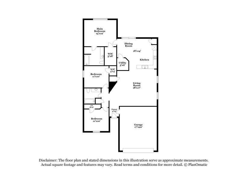 2,020/Mo, 7003 Orchid St Baytown, TX 77521 Floor Plan View