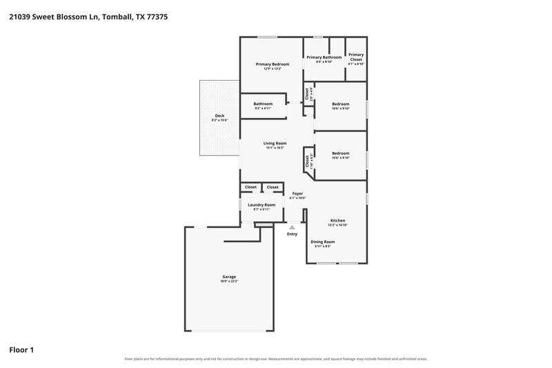 0/Mo, 21039 Sweet Blossom Ln Tomball, TX 77375 Floor Plan View