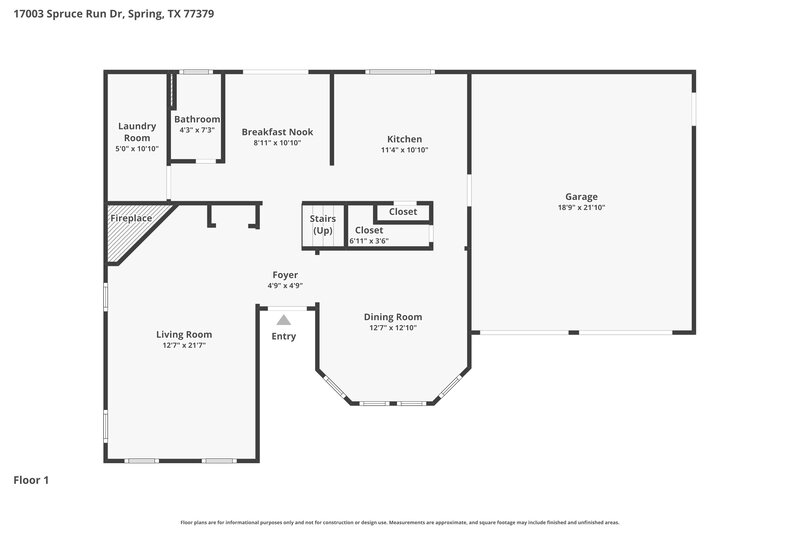 2,060/Mo, 17003 Spruce Run Dr Spring, TX 77379 Floorplan View