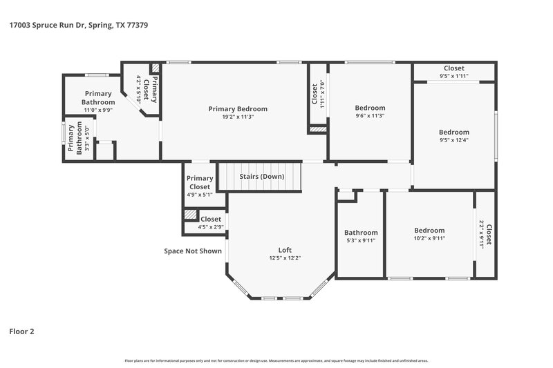 2,060/Mo, 17003 Spruce Run Dr Spring, TX 77379 Floorplan View 2
