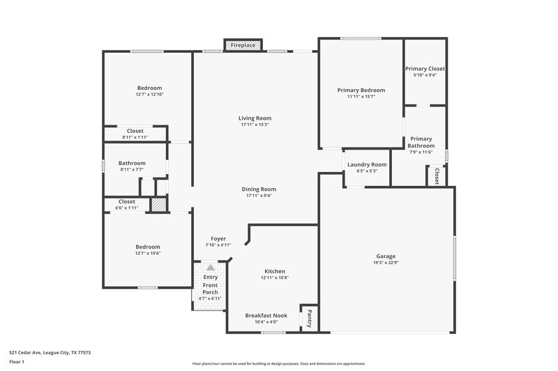 1,995/Mo, 521 Cedar Ave League City, TX 77573 Floor Plan View