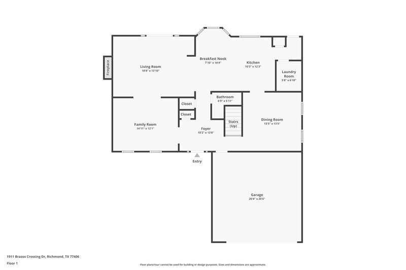 2,180/Mo, 1911 Brazos Crossing Dr Richmond, TX 77406 Floor Plan View