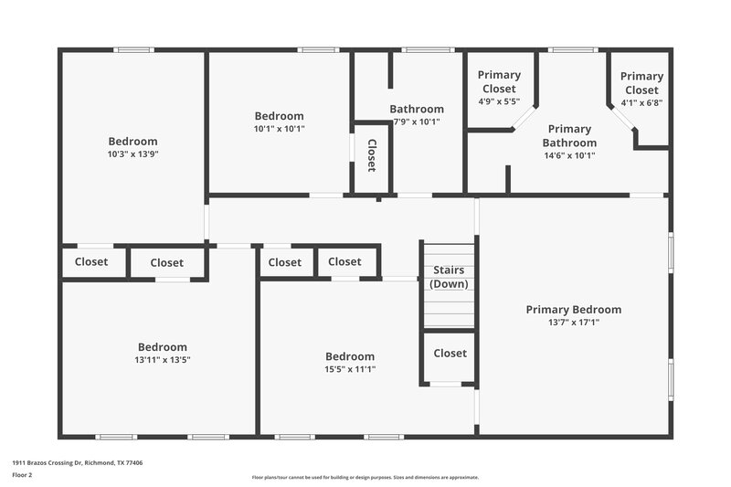 2,180/Mo, 1911 Brazos Crossing Dr Richmond, TX 77406 Floor Plan View 2