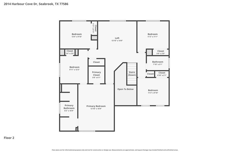 2,445/Mo, 2014 Harbour Cove Dr Seabrook, TX 77586 Floor Plan View 2