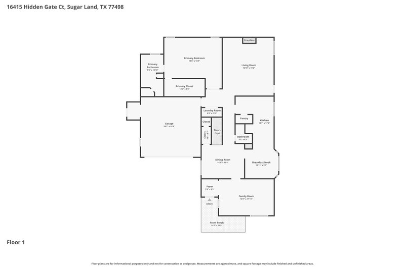 2,270/Mo, 16415 Hidden Gate Ct Sugar Land, TX 77498 Floor Plan View