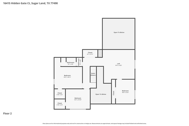 2,270/Mo, 16415 Hidden Gate Ct Sugar Land, TX 77498 Floor Plan View 2