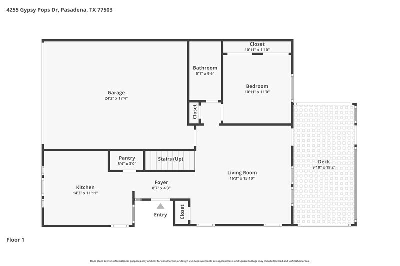 1,870/Mo, 4255 Gypsy Pops Dr Pasadena, TX 77503 Floor Plan View