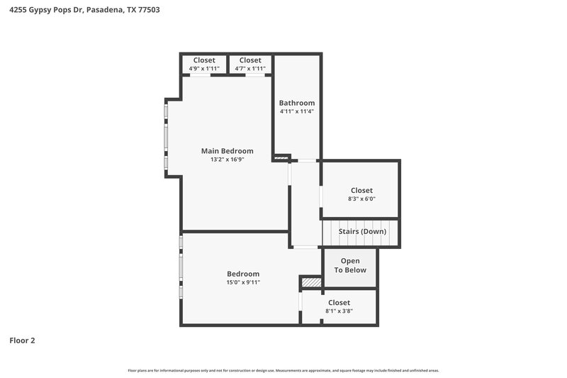 1,870/Mo, 4255 Gypsy Pops Dr Pasadena, TX 77503 Floor Plan View 2
