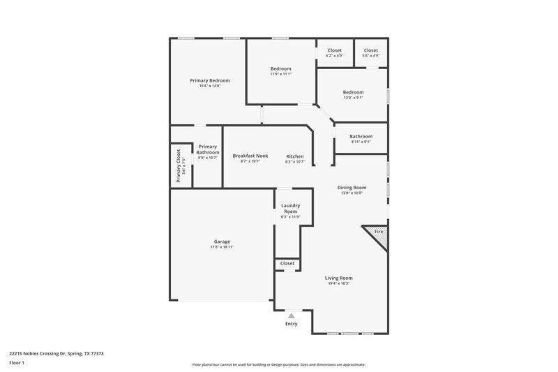 1,770/Mo, 22215 Nobles Crossing Dr Spring, TX 77373 Floor Plan View