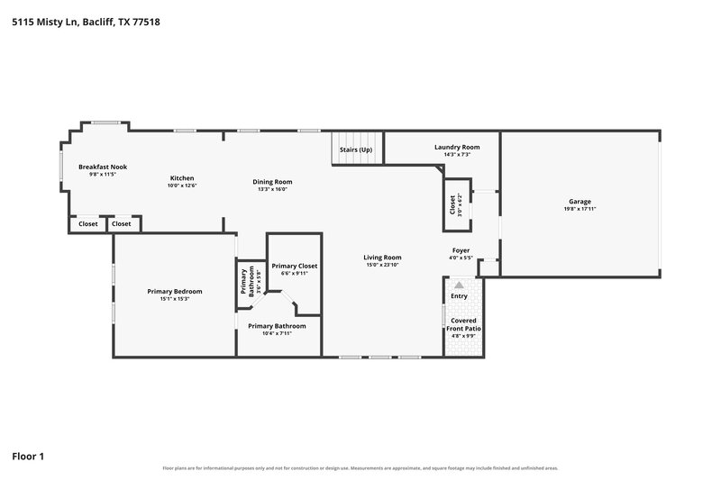 2,230/Mo, 5115 Misty Ln Bacliff, TX 77518 Floor Plan View 2