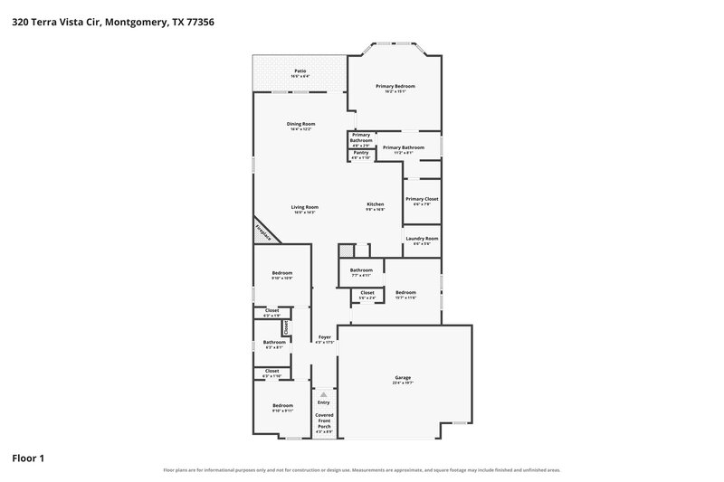 2,375/Mo, 320 Terra Vista Cir Montgomery, TX 77356 Floor Plan View