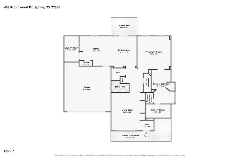2,445/Mo, 409 Robinwood Dr Spring, TX 77386 Floor Plan View
