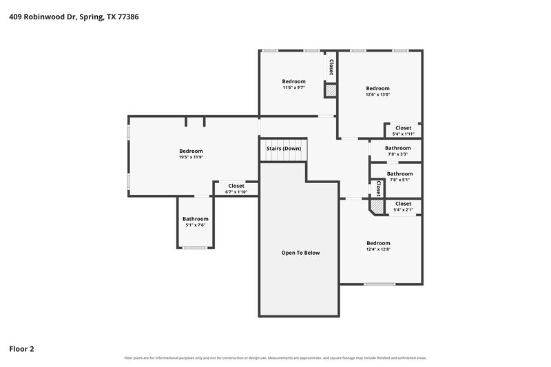 2,445/Mo, 409 Robinwood Dr Spring, TX 77386 Floor Plan View 2