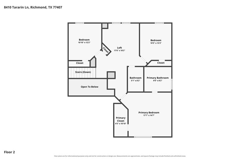 1,730/Mo, 8410 Tararin Ln Richmond, TX 77407 Floor Plan View 2