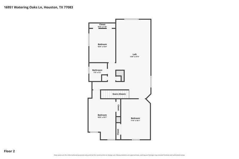 2,240/Mo, 16951 Watering Oaks Ln Houston, TX 77083 Floor Plan View 2