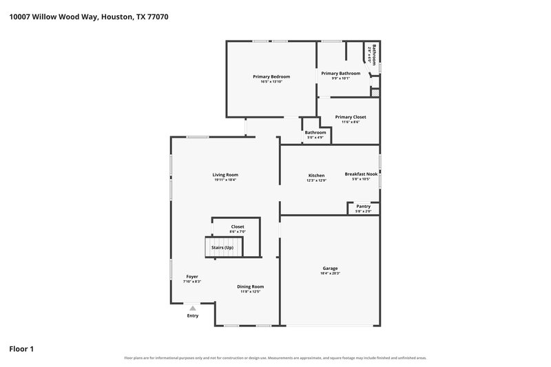 2,110/Mo, 10007 Willow Wood Way Houston, TX 77070 Floor Plan View 2