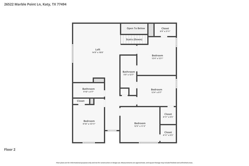 2,690/Mo, 26522 Marble Point Ln Katy, TX 77494 Floor Plan View 2