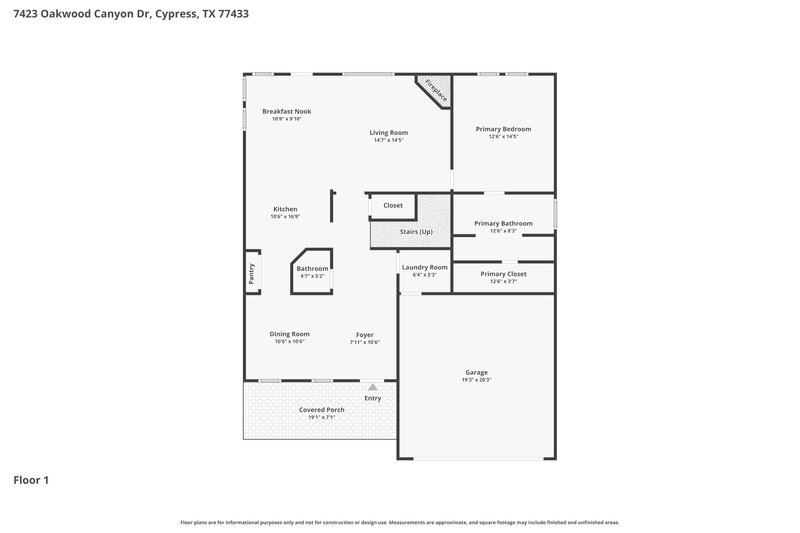 2,275/Mo, 7423 Oakwood Canyon Dr Cypress, TX 77433 Floor Plan View