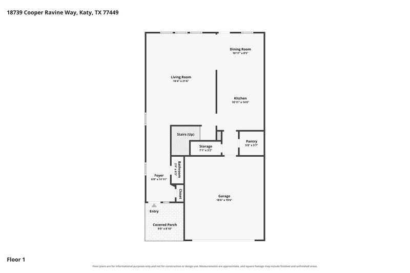2,035/Mo, 18739 Cooper Ravine Way Katy, TX 77449 Floor Plan View