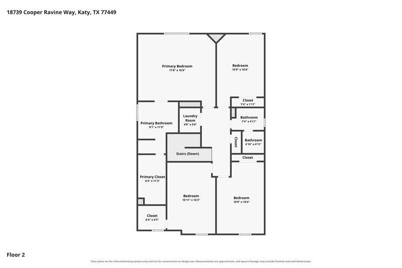 2,035/Mo, 18739 Cooper Ravine Way Katy, TX 77449 Floor Plan View 2