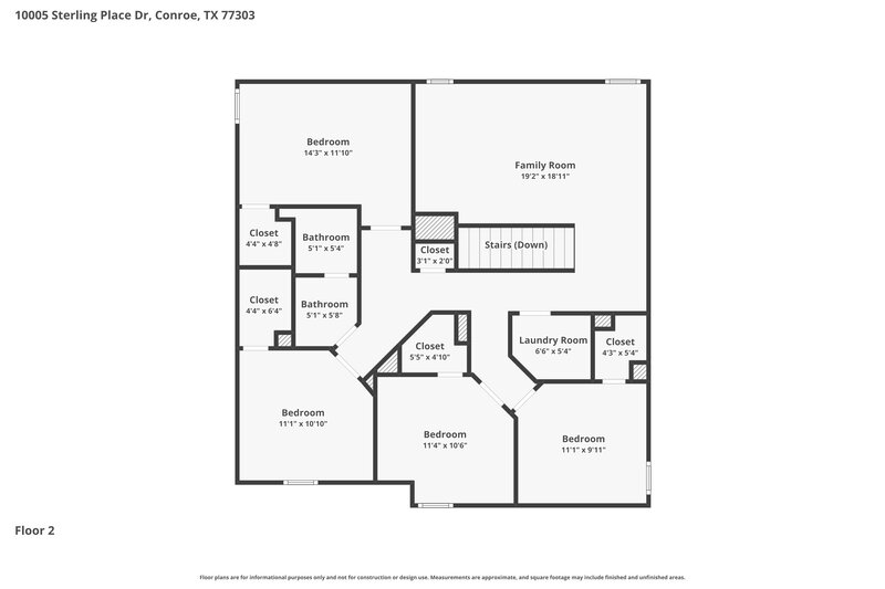 1,900/Mo, 10005 Sterling Place Dr Conroe, TX 77303 Floorplan View 2