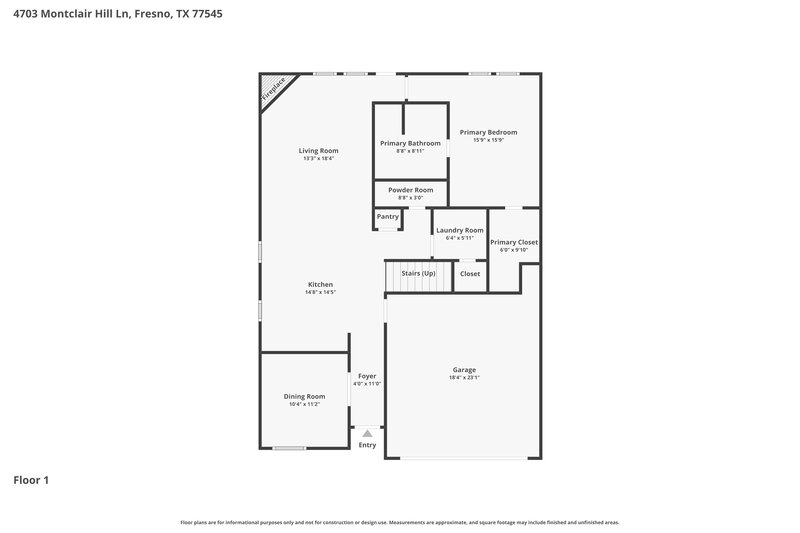1,995/Mo, 4703 Montclair Hill Ln Fresno, TX 77545 Floor Plan View