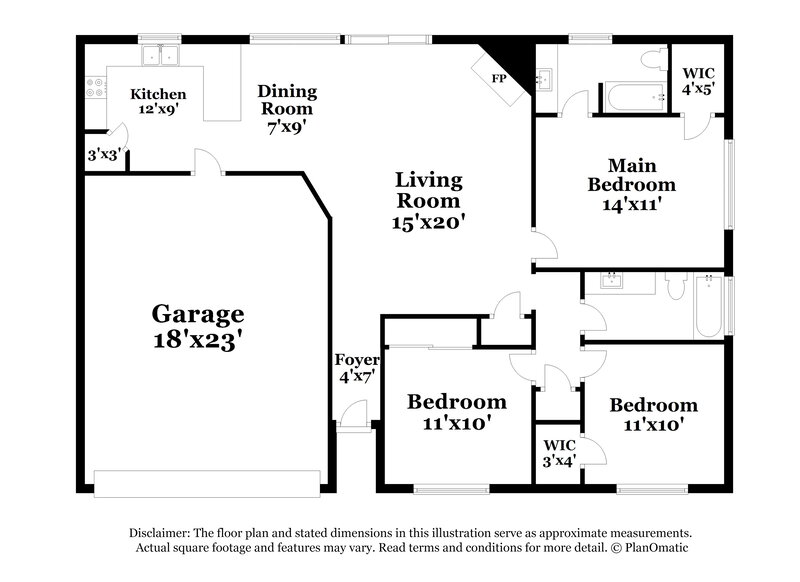 1,845/Mo, 5014 Meadow Crest St La Porte, TX 77571 Floor Plan View