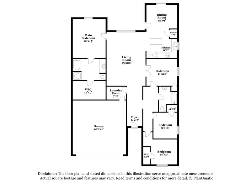 1,900/Mo, 5155 Cottage Creek Ln Rosenberg, TX 77469 Floor Plan View