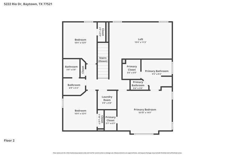 2,160/Mo, 5222 Rio Dr Baytown, TX 77521 Floorplan View 2