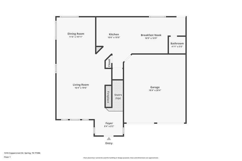 2,285/Mo, 1310 Coppercrest Dr Spring, TX 77386 Floor Plan View