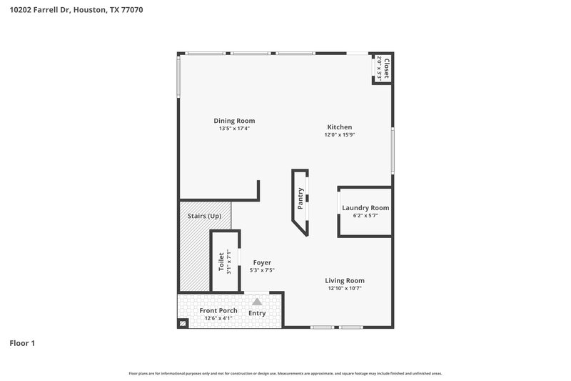 1,920/Mo, 10202 Farrell Dr Houston, TX 77070 Floor Plan View
