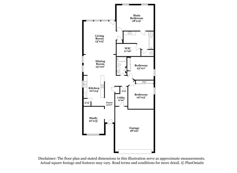 1,955/Mo, 9857 Lace Flower Way Conroe, TX 77385 Floor Plan View