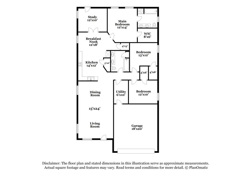 1,870/Mo, 718 Neap Ct Crosby, TX 77532 Floor Plan View
