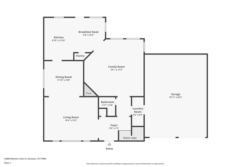 2,130/Mo, 15806 Mission Crest Ct Houston, TX 77083 Floor Plan View