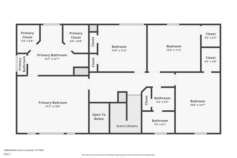 2,130/Mo, 15806 Mission Crest Ct Houston, TX 77083 Floor Plan View 2