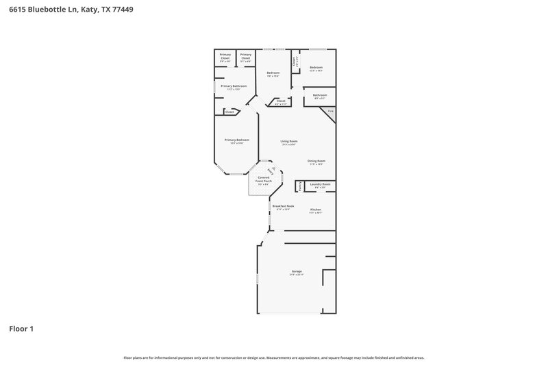 1,925/Mo, 6615 Bluebottle Ln Katy, TX 77449 Floor Plan View