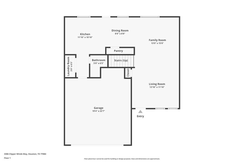 1,825/Mo, 3306 Clipper Winds Way Houston, TX 77084 Floor Plan View