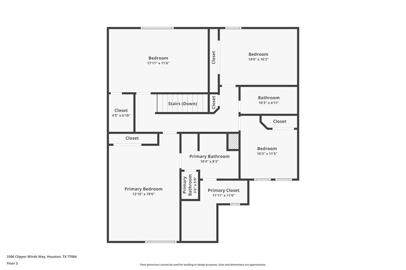 1,825/Mo, 3306 Clipper Winds Way Houston, TX 77084 Floor Plan View 2